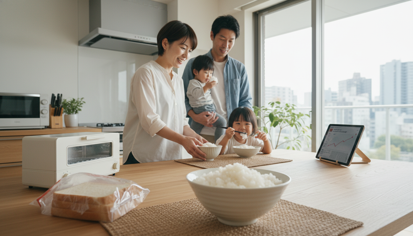 食費かさむ主因、パンからコメに　12年ぶりに消費額逆転